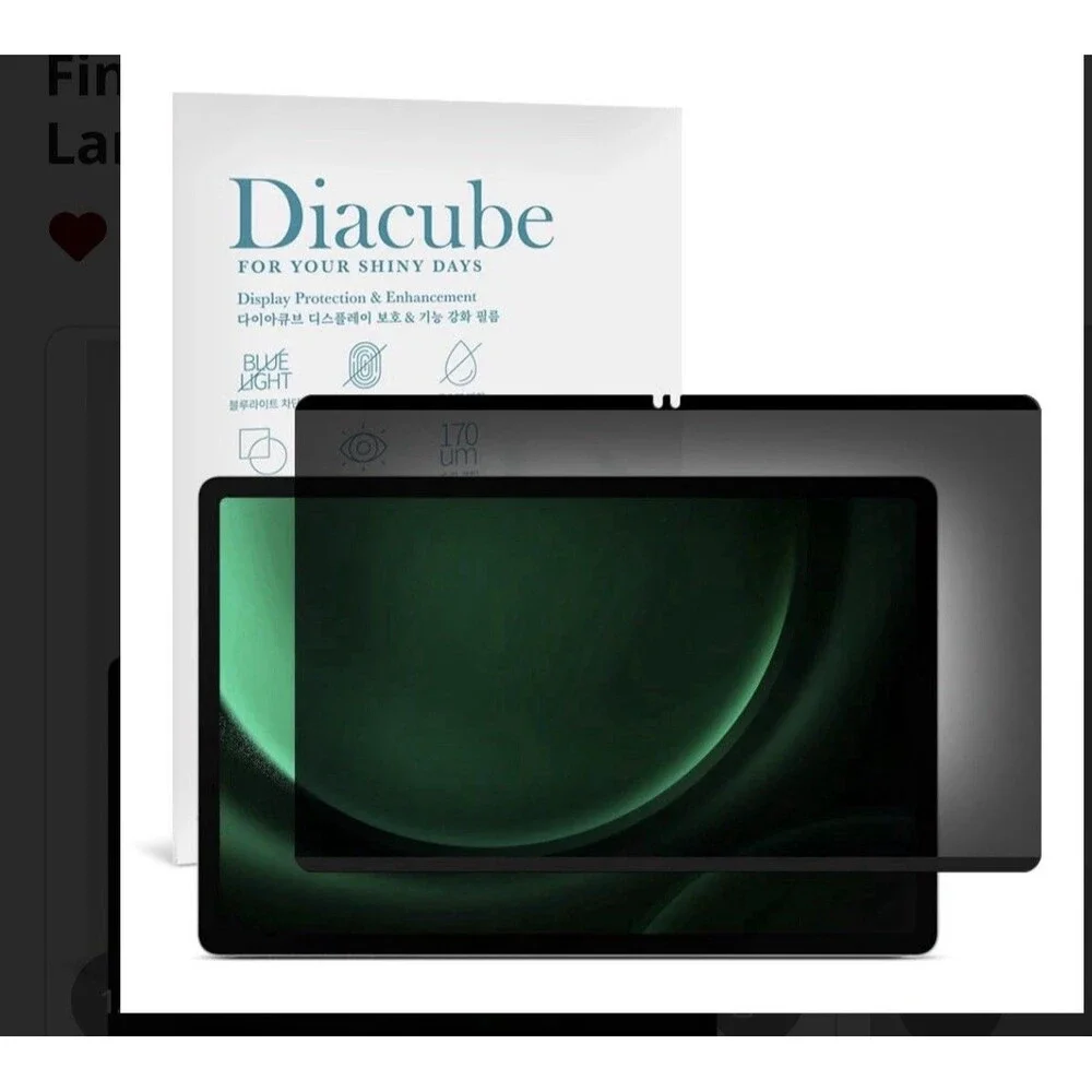 DIACUBE Tab S9 FE Privacy Screen 10.9” Magnetic 360° Anti-Spy